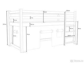Zvýšená dětská postel masiv - 3