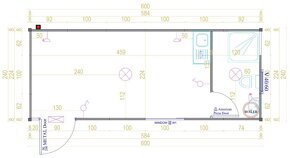 Obytný kontejner s WC, sprchou / Stavební buňka, 14,4m2 - 3