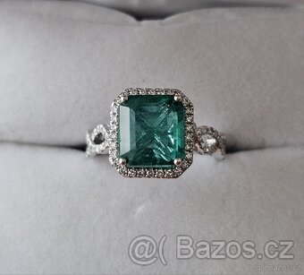 DIAMANTOVÝ PRSTEN SMARAGD 4.18ct. ZAMBIE NEOLEJOVANÝ TOP - 3