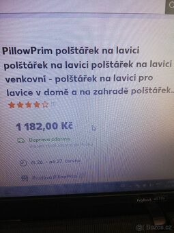 Polštářek na lavici PillowPrim 180 / 40 výška 8cm NOVÝ - 3