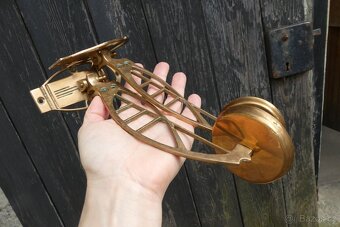 Secesní párové mosazné klavírní svícny - 3