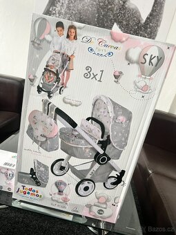 Skládací hluboký kočárek pro panenky + postylka ZDARMA - 3