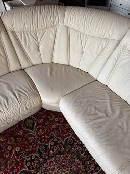 Světlá kožená sedačka do Účka, 4979 - 3