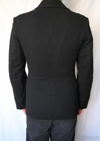 Dvouřadý vlněný kabát sako vypasované uniforma - 3