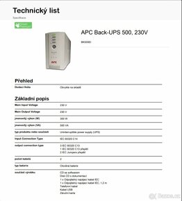 Záložní zdroj APC Back-UPS 500 -BEZ baterie- - 3