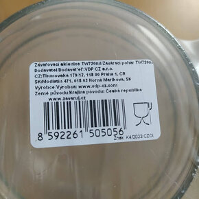 zavarovaci sklenice 720 ml, NOVE - 3