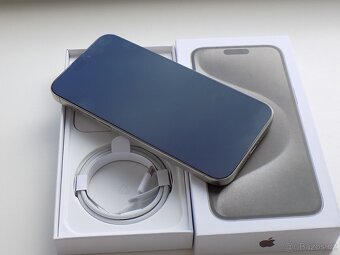 APPLE iPhone 15 Pro MAX 256GB Bílý Titan - ZÁRUKA-TOP STAV - 3