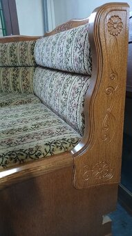 Rustikální rohová lavice+2židle+rozkl.stůl - 3