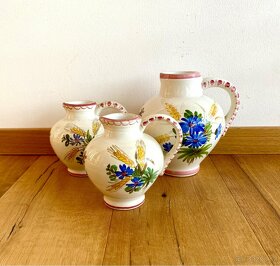 Staré krásné ručně malované keramické vázy - 3