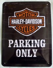 Plechová cedule: Harley-Davidson Parking Only 20cmx30cm - 3
