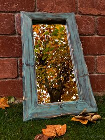 Zrcadlo v rámu 50x90cm - zelenohnědá patina - 3