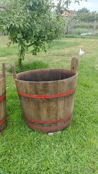 Vinařská káď, bečka, sud, díž, škopek, vědro, květináč - 3
