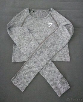 Dámský top Gymshark Vital Seamless Crop Top – šedý, vel. S/M - 3