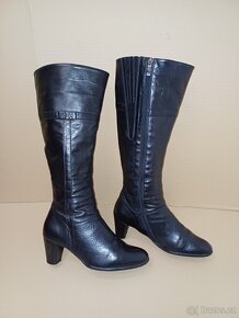 Černé kožené kozačky vel.38,5 - 3