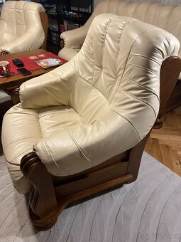 Rustikální kožená sedací souprava - 3