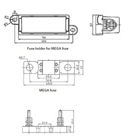 Victron - solární držák s pojistkou 200A Mega fuse nový - 3