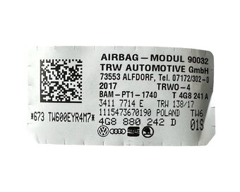 Pravý airbag bočnice 4G8880242D Audi A6 C7 4G FL r.v. 2018 - 3