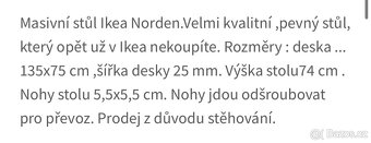 Stůl masiv IKEA NORDEN - 3