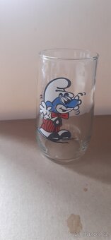 Retro sklenička se šmoulou - 3