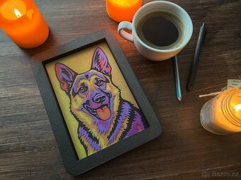 Německý ovčák - 3D tištěný obraz - 3