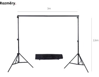 Fotopozadí (3- bílé, černé, zelené) + 2x softbox 90W - 3