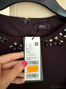 Dám. černé večerní šaty S.Oliver, nové, vel. 36, sleva. - 3