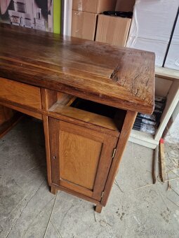 Starožitný starý psací kancelářský stůl antik - 3