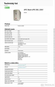 Záložní zdroj APC Back-UPS 350 -BEZ baterie- - 3