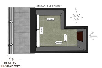 Pronájem reprezentativní kanceláře s terasou 10 m2 a parkova - 3