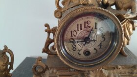 Starožitné krbove hodiny Brunfaut ,,komplet 3ks souprava - 3