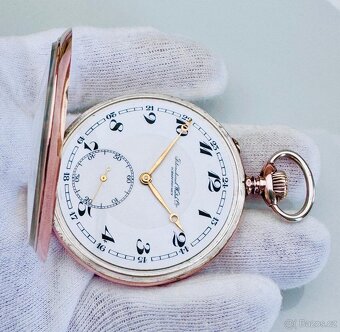 NÁDHERNÉ CELO STŘÍBRNÉ PÁNSKÉ KAPESNÍ HODINKY IWC SCHAFFHAUS - 3