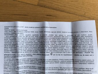 teplovzdušný konvektor JATA C214T - 3