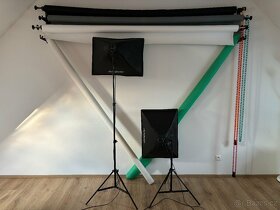 Andoer Studio Photo 2x Softbox(8x žárovka uvnitř)+5x plátno - 3