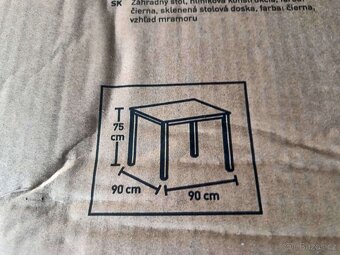 Zahradní stůl Harris čtvercový černý 90x90cm nový - 3