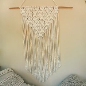 Boho nástěnná dekorace / smetanová - 3