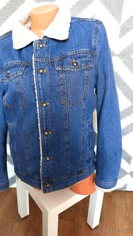 DÁMSKÁ RIFLOVÁ BUNDA - DŽÍSKA PODŠITÁ KOŽÍŠKEM-vel. M - 3