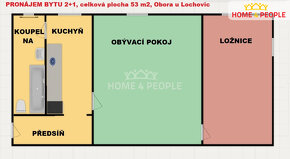 Pronájem bytu 2+1, 53 m2, Obory u Lochovic - 3