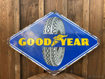 Originální oboustranná smaltovaná cedule Good Year - 3