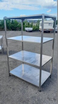 Nerezový regál s 4x polici 110x70x170 cm - 3