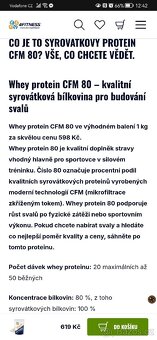 4Fitness.cz Whey protein syrovátkový CFM 80% | 1 kg - 3