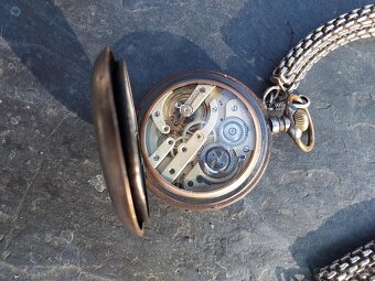 Velké dvouplášťové kapesní hodinky Régulatéur + ŘETĚZ - 3
