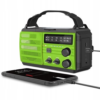 Solární rádio dynamo AM/FM power banka 8000 mAh - 3