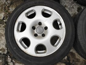 Sada kol 5x112 R16 origo AUDI, pěkné letní pneu 5-6,5mm - 3