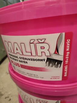 Bílá malířská barva na stěny – 3x 18 kg (nová) - 3
