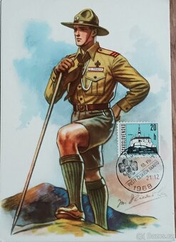 4x pohlednice skaut, razítka 1968-1969. - 3