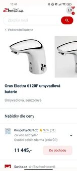 Bezdotyková baterie oras electra - 3