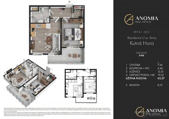Prodej bytu 2+kk, 47 m2 - Kutná Hora - Žižkov, ev.č. 00435 - 3