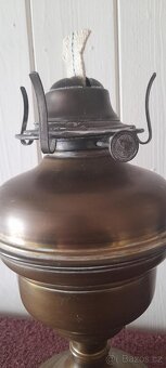 STARÁ PETROLEJOVÁ MĚDĚNÁ LAMPA VE VIKTORIÁNSKÉM STYLU 1870-1 - 3