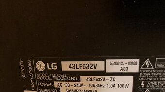 FULL HD LED Smart Televize LG 43LF632V - 108 cm - Wifi - T2 - 3