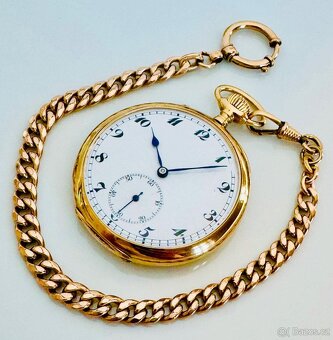 14K ZLATÉ PÁNSKÉ KAPESNÍ HODINKY IWC SCHAFFHAUSEN S ETUI - 3